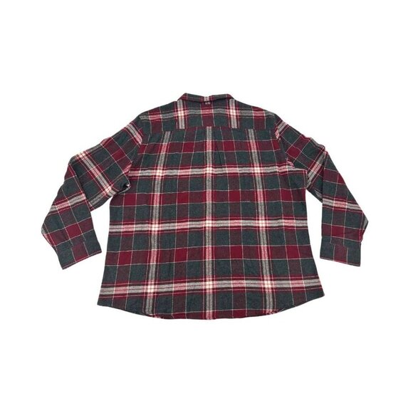NEW Eddie Bauer MEN's Plaid Flannel Shirt | Red - Picture 3 of 5